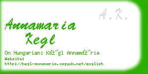 annamaria kegl business card